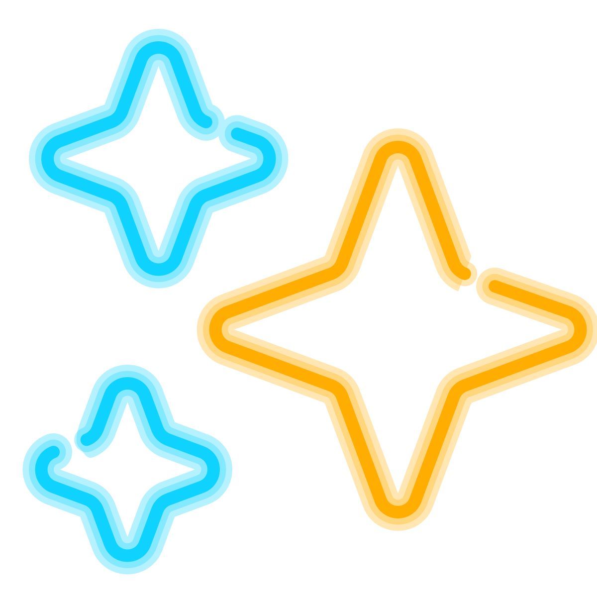 neon 风格 闪闪发光的 图标
