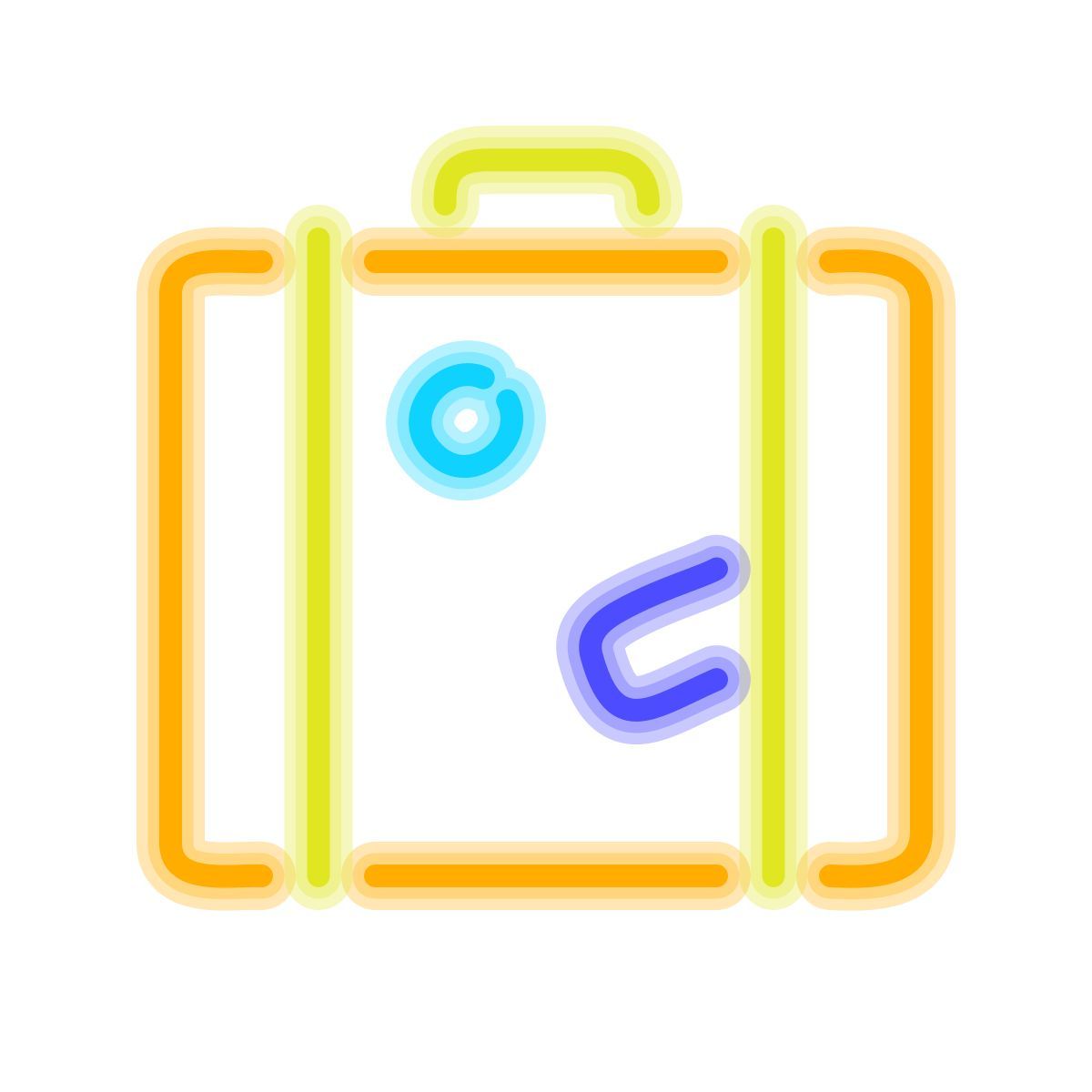 neon style valise icon