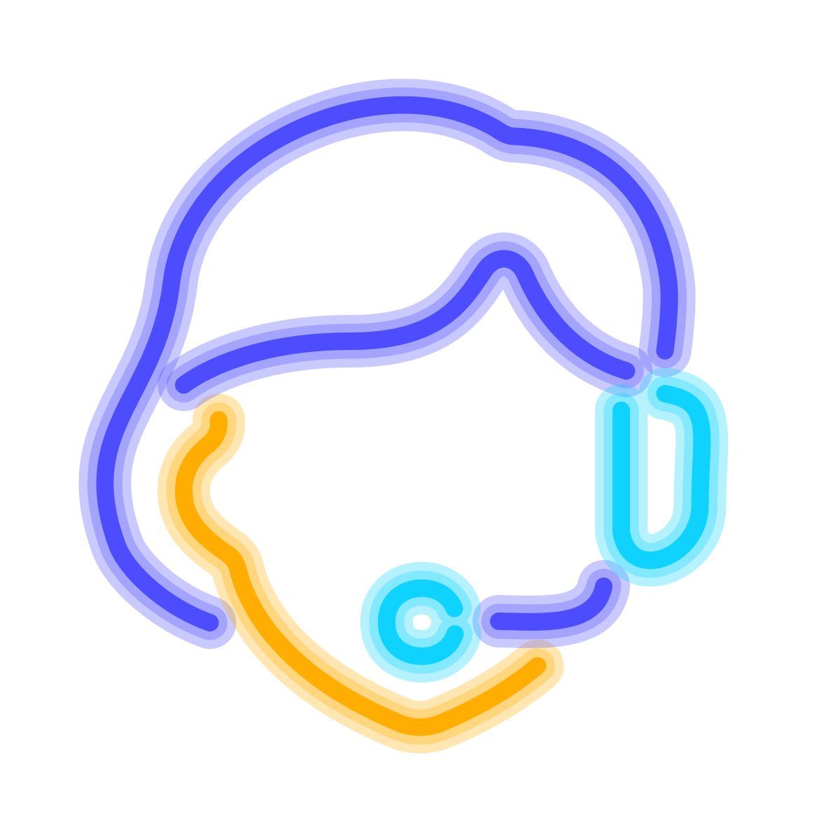 neon style assistente icon