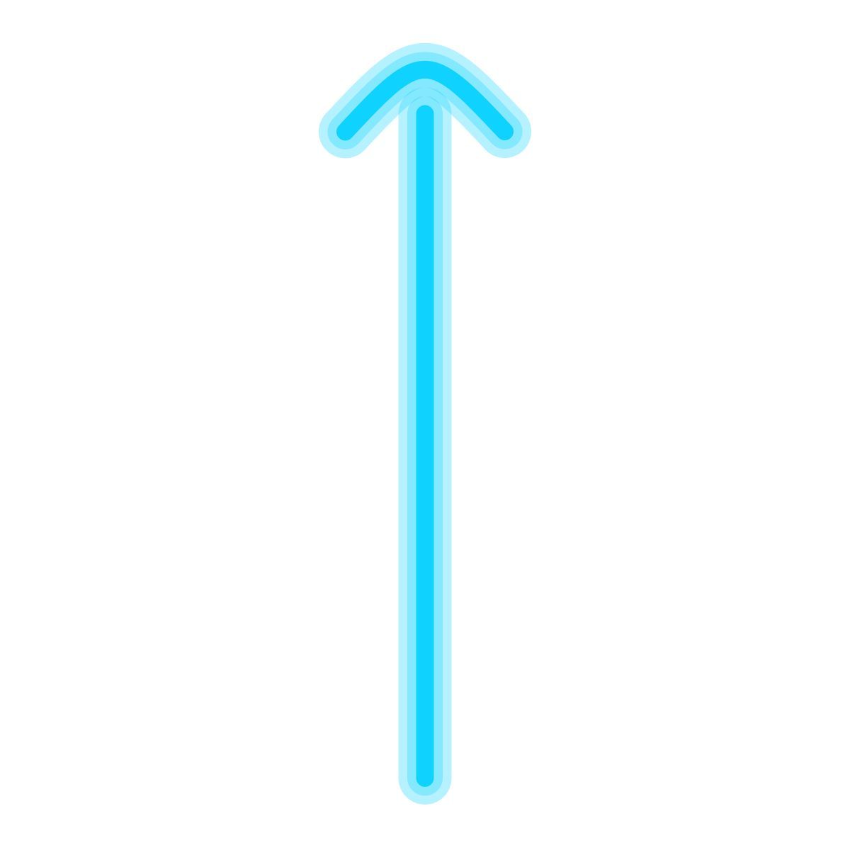neon style thick arrow pointing up icon