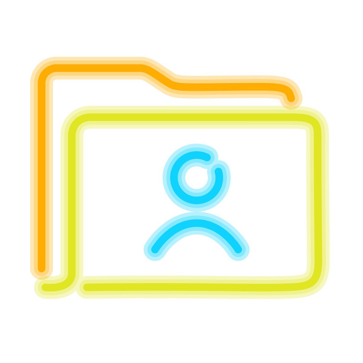 neon style carpeta de usuario icon