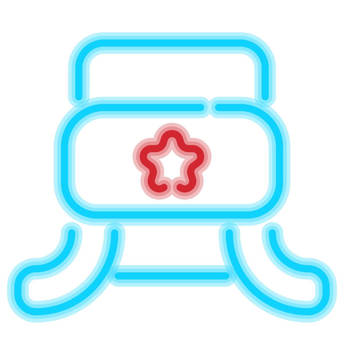 neon style ushanka icon
