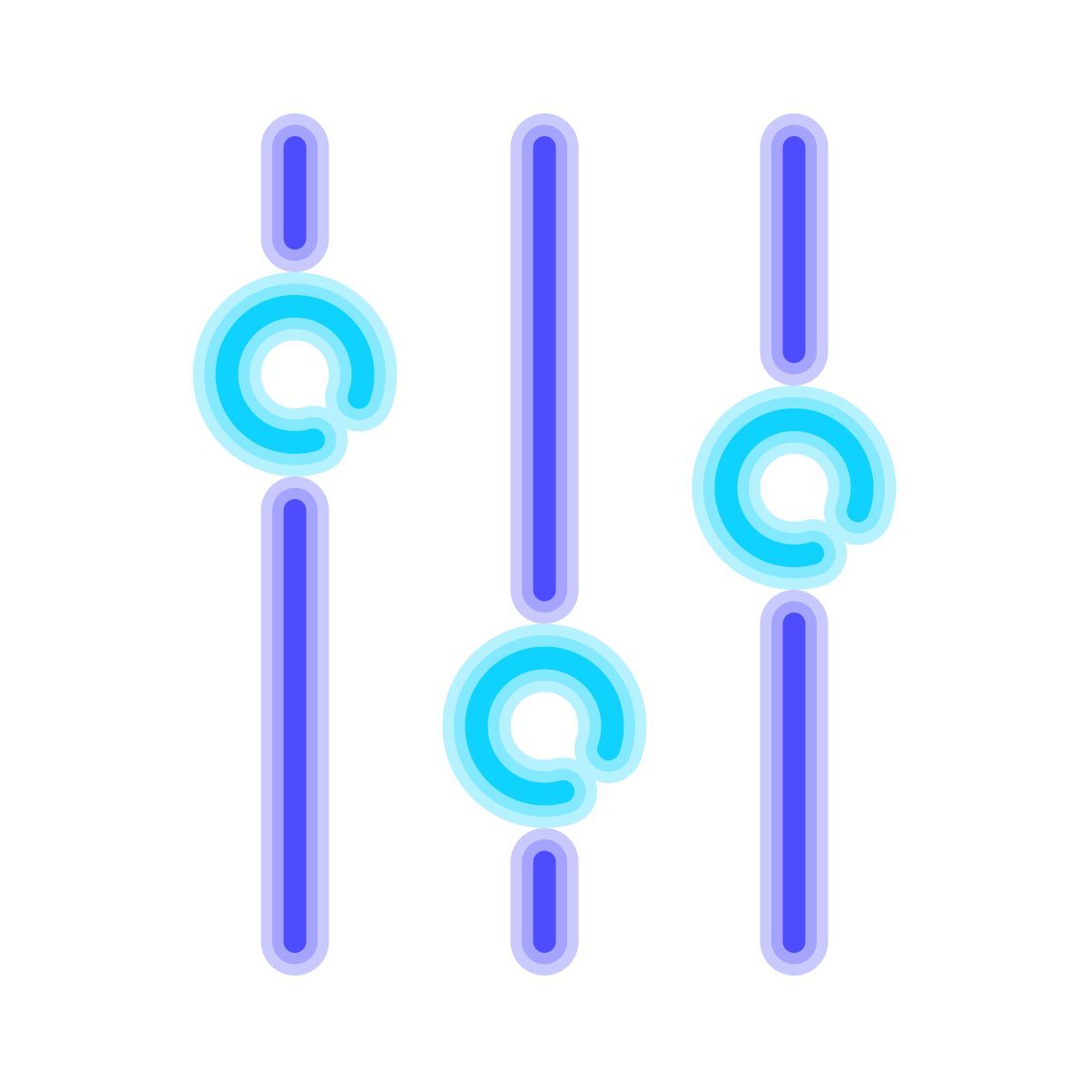 neon Stil vertikale einstellungen mixer Icon