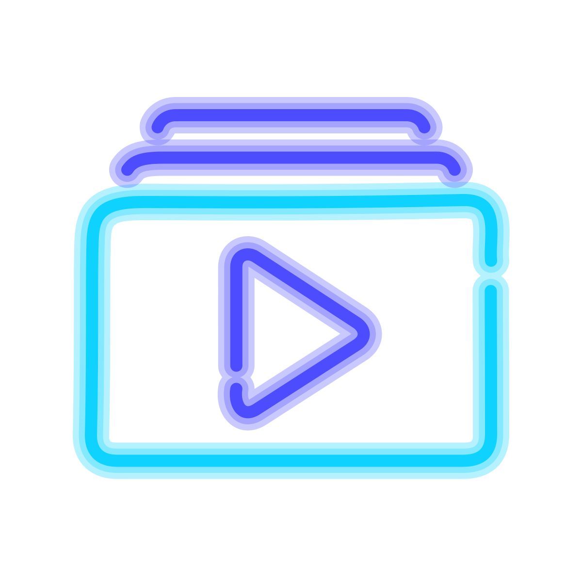 neon style liste de lecture vidéo icon