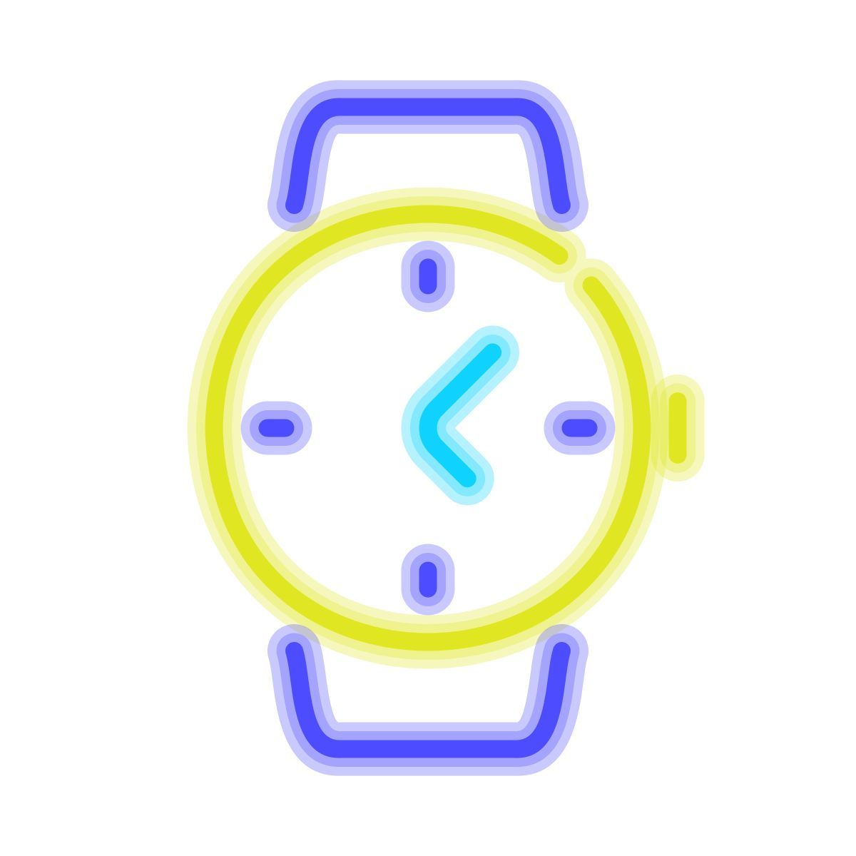 neon style uhren von vorn icon