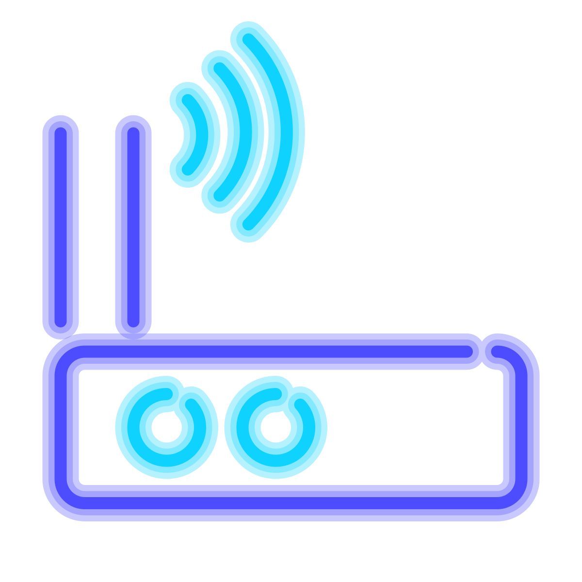 neon style wi fi router icon