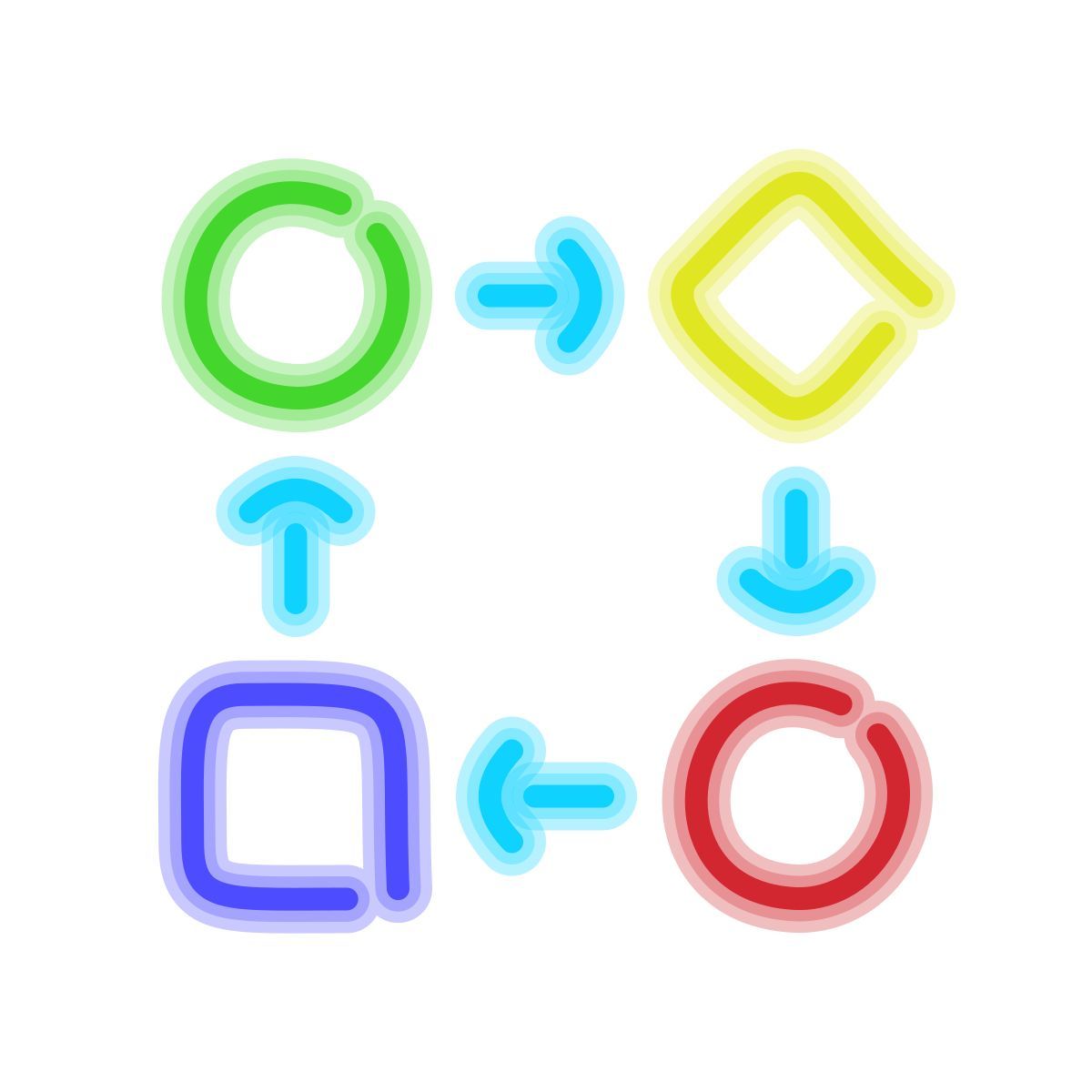 neon style flusso di lavoro icon