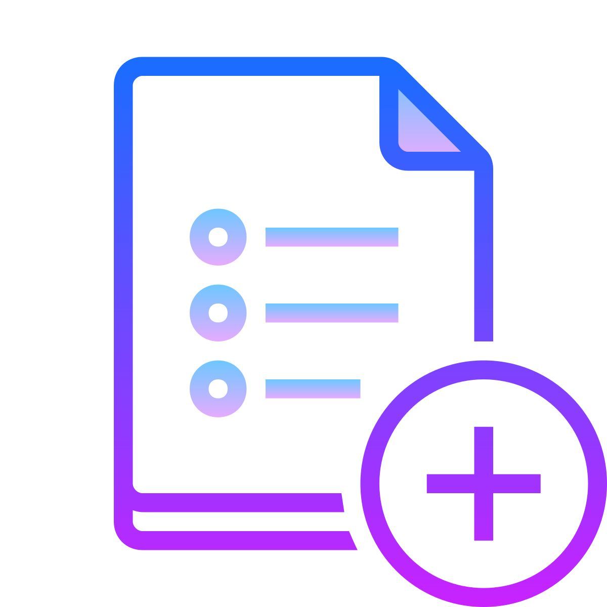 gradient style add list icon