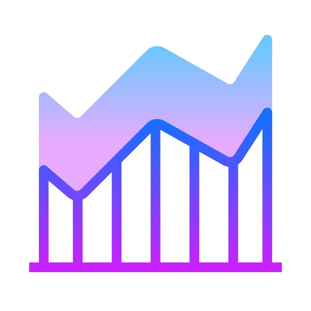 gradient style area chart icon