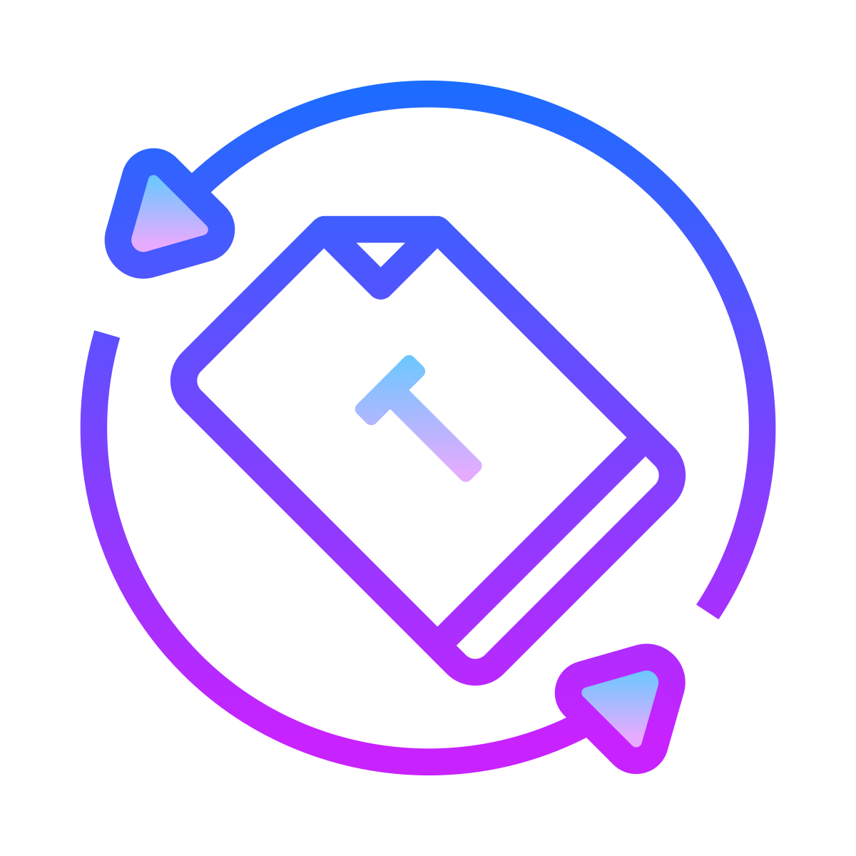 gradient style auto rotate based on text icon