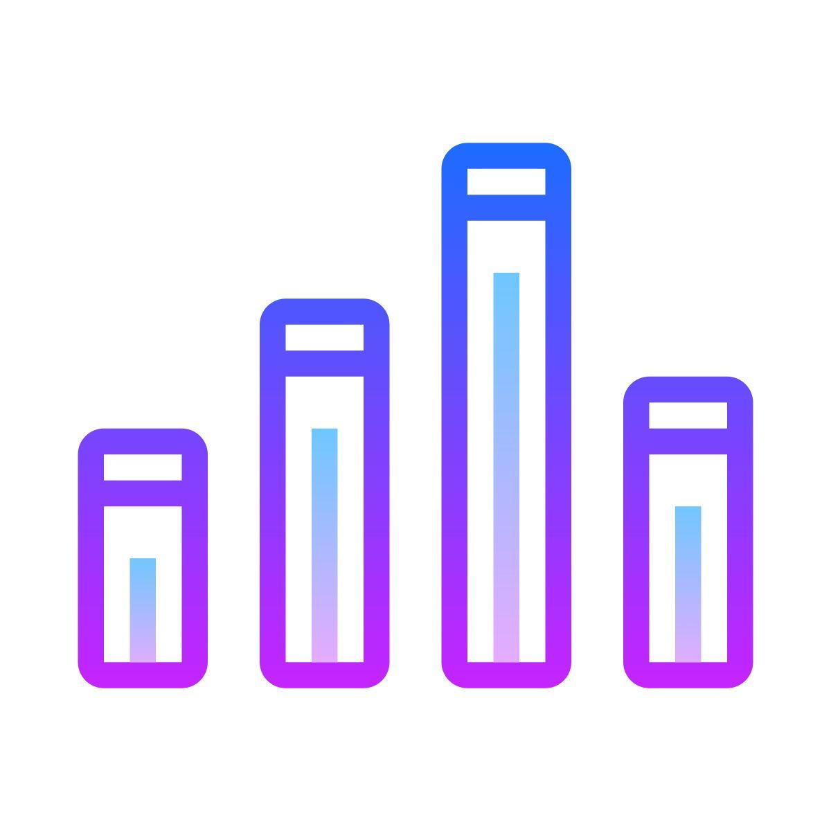 gradient style bar graph icon