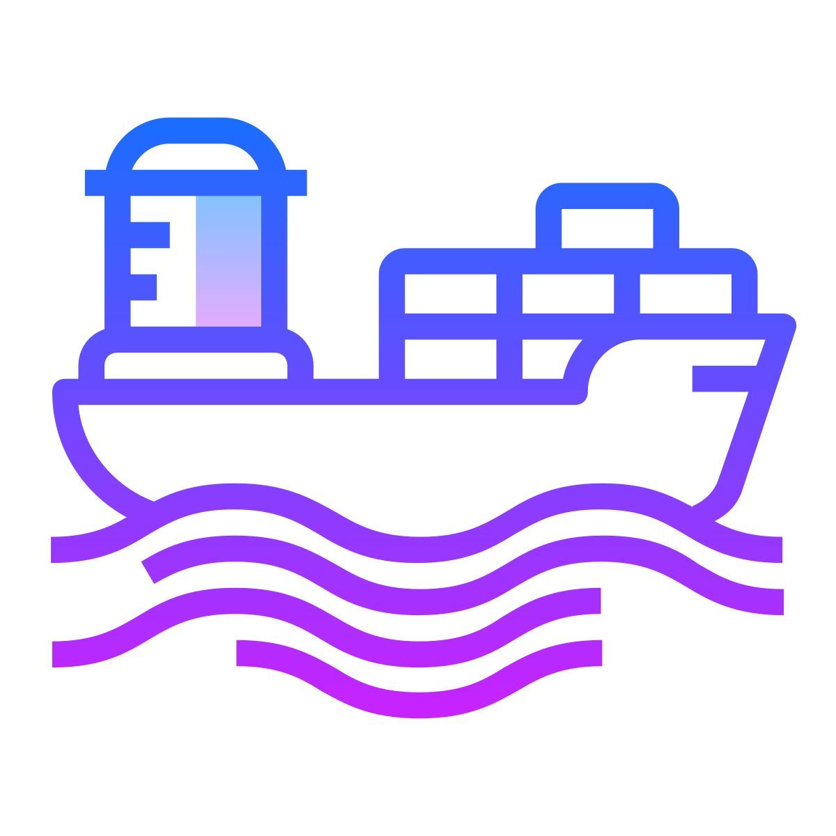 gradient style cargo ship icon