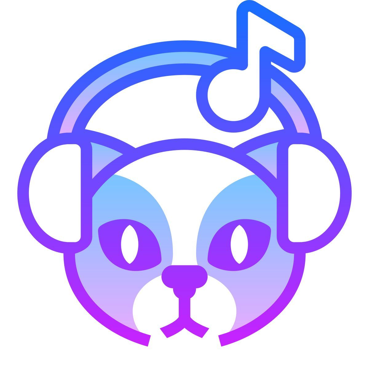 gradient style cat music icon