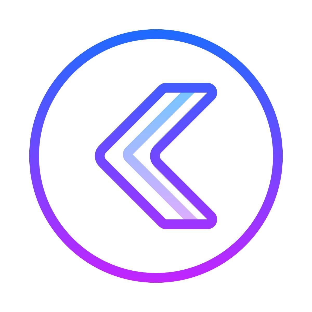 gradient style chevron izquierda en círculo icon