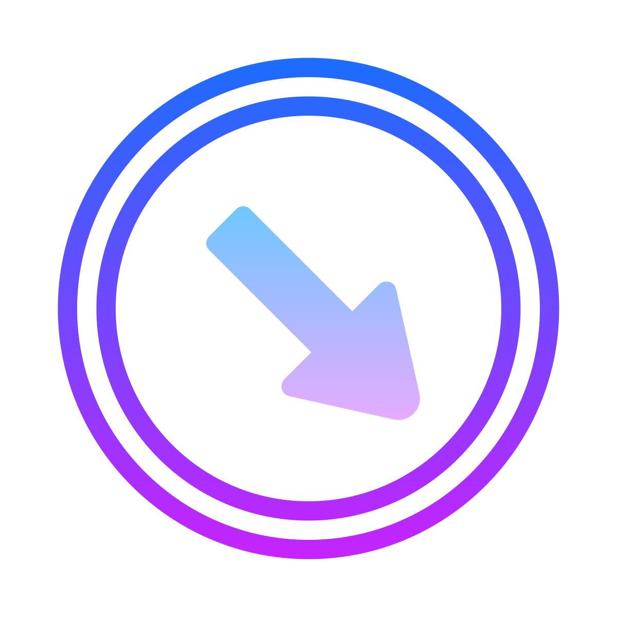 gradient style 圈向下右2 icon