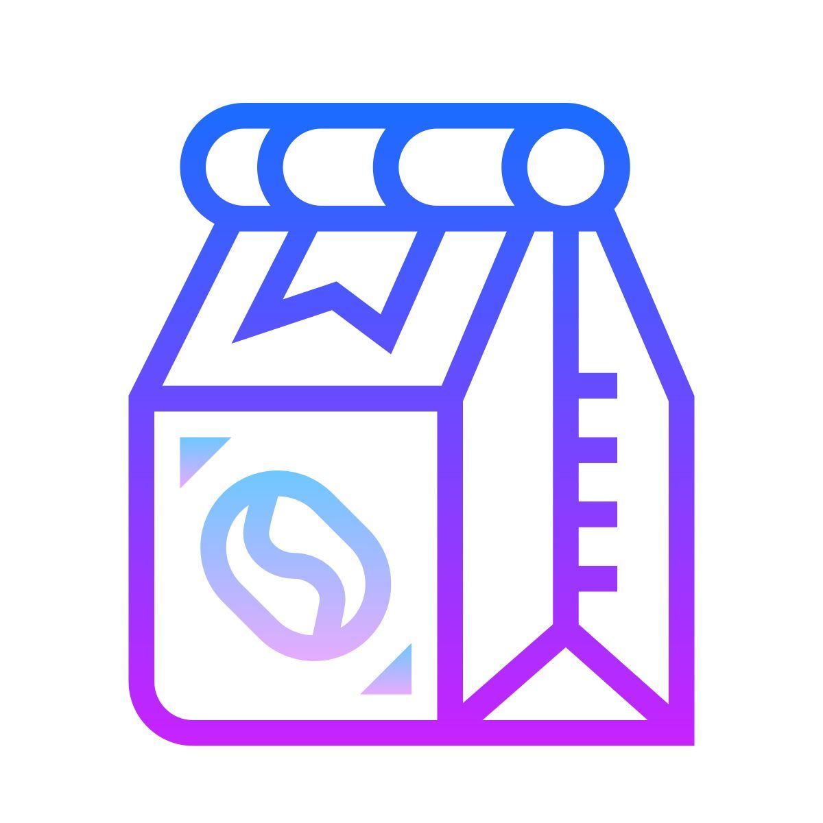 gradient style sac de café icon