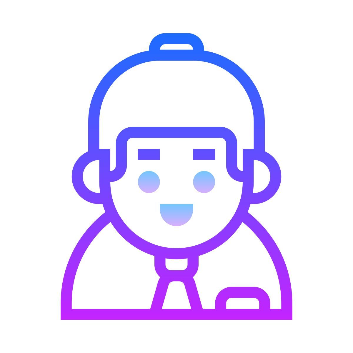 gradient style 공동 작업자 남자 icon