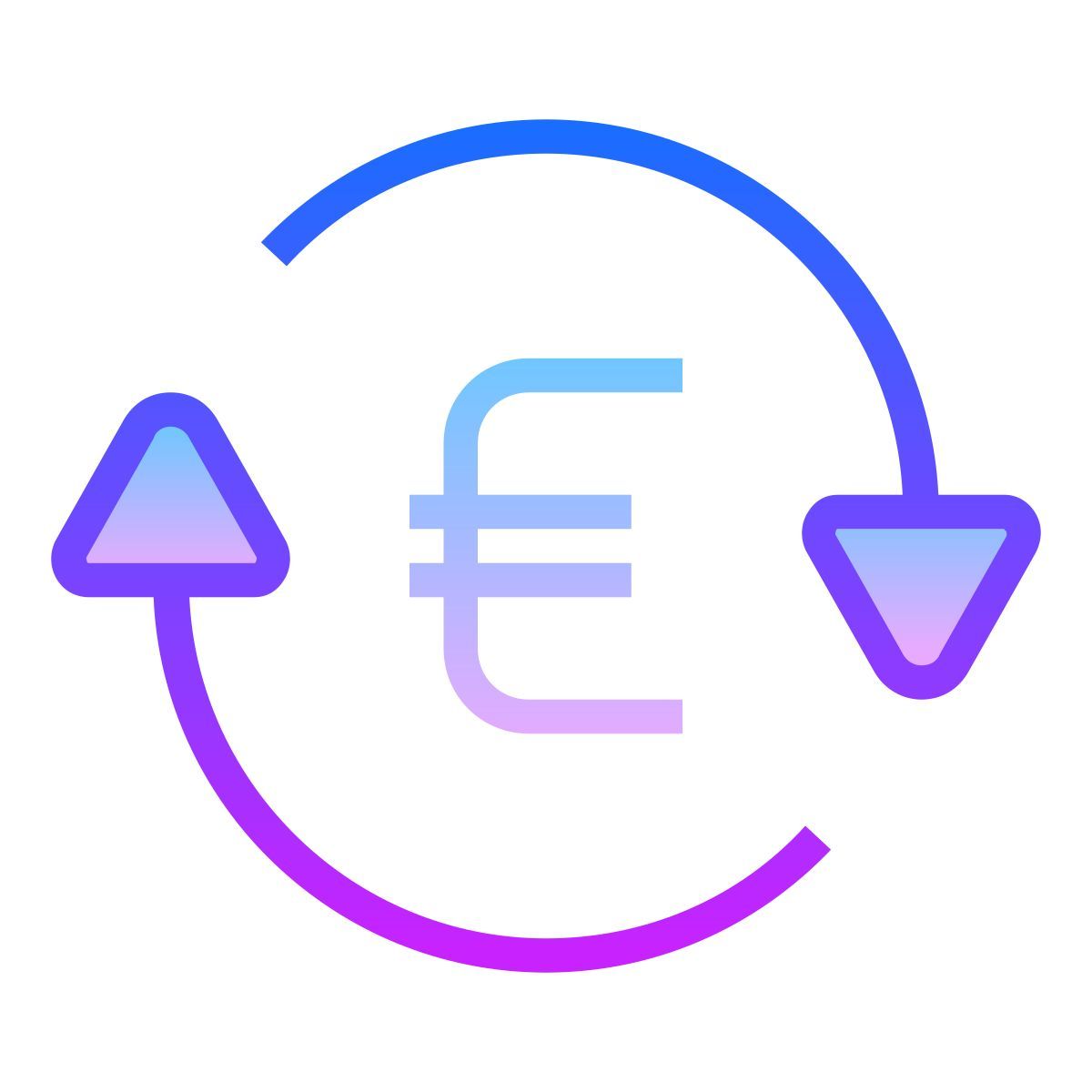 gradient style 유로화 교환 icon