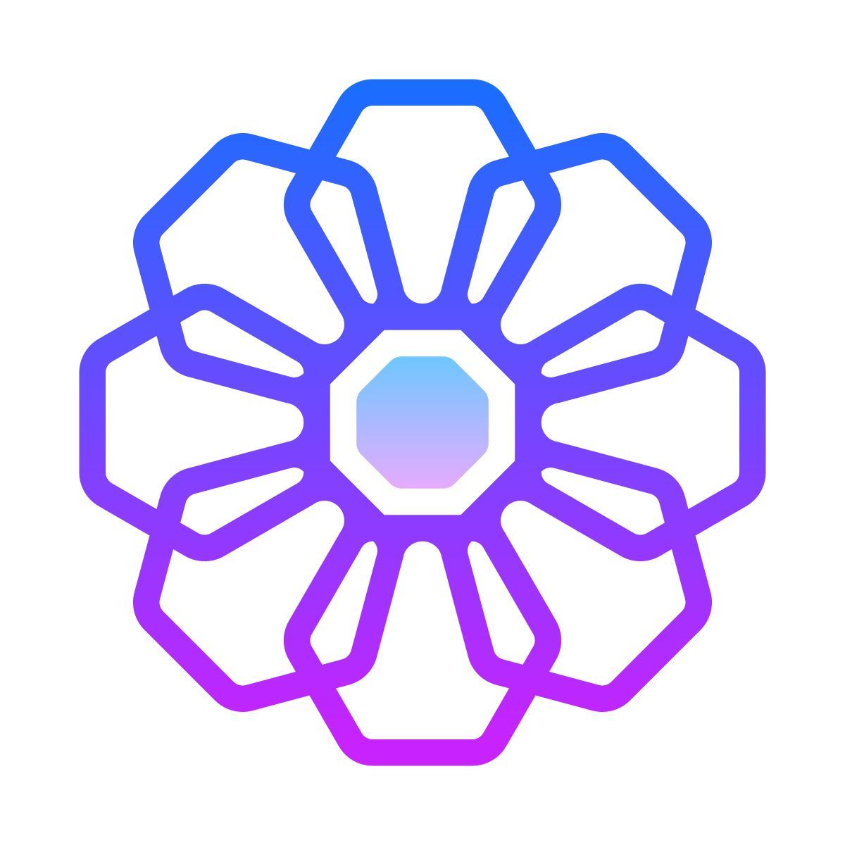 gradient style flores geométricas icon