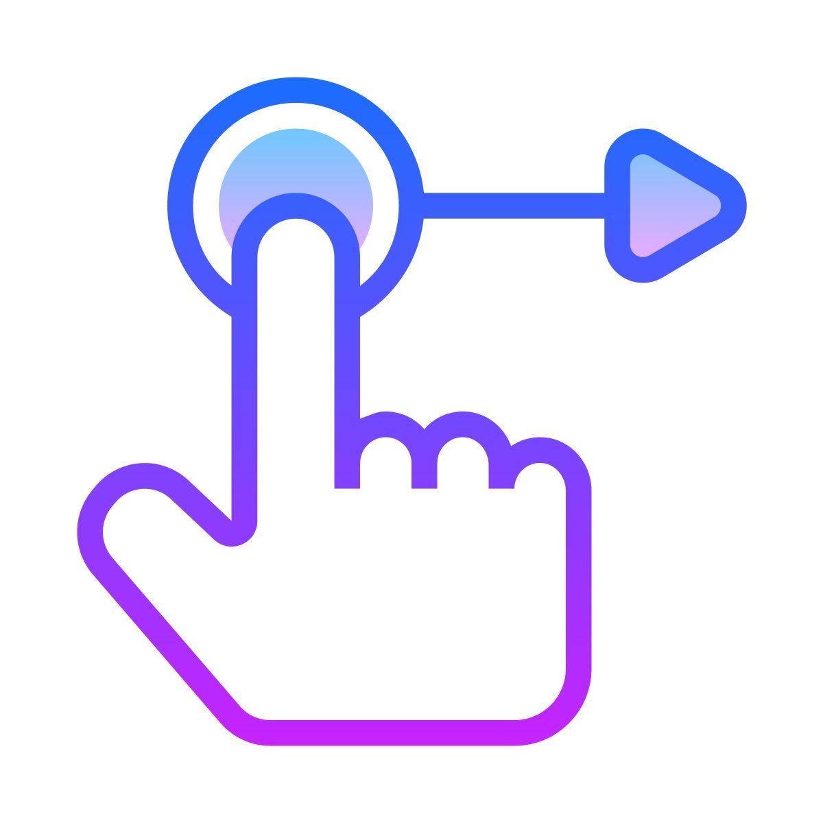 gradient style 손으로 드래그 icon