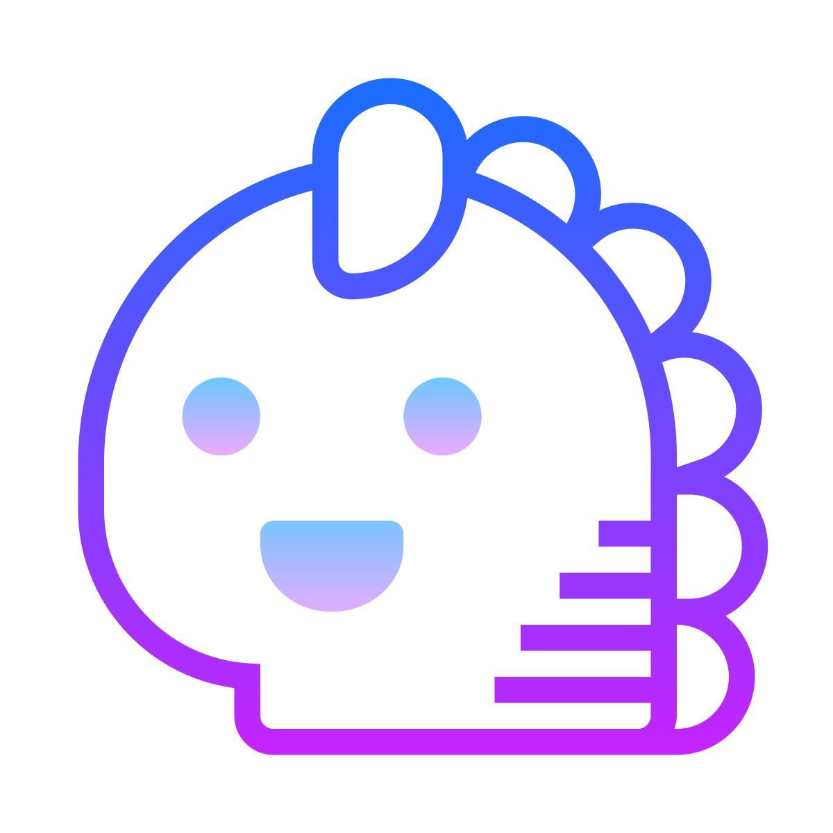 gradient style 卡哇伊恐龙 icon