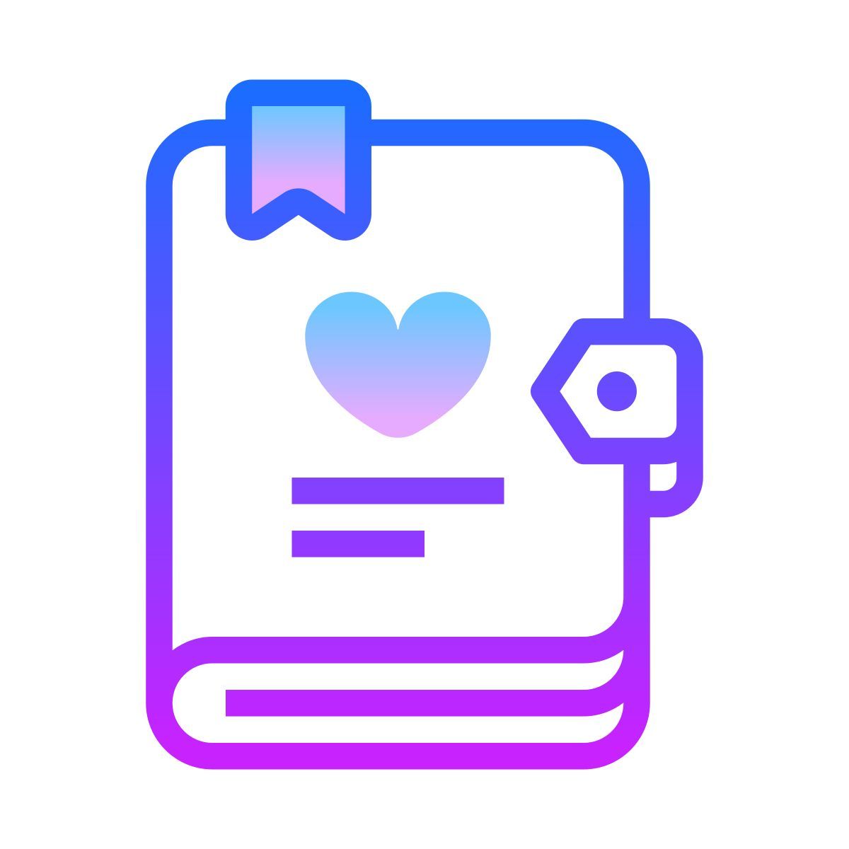 gradient style love book icon