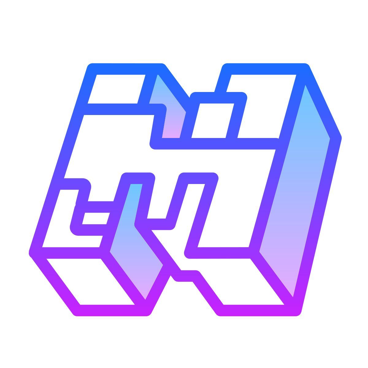 gradient style logo de minecraft icon