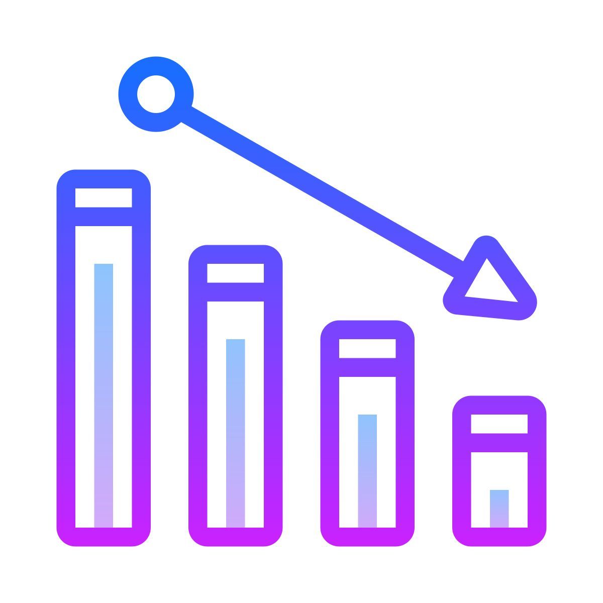 gradient style decline icon