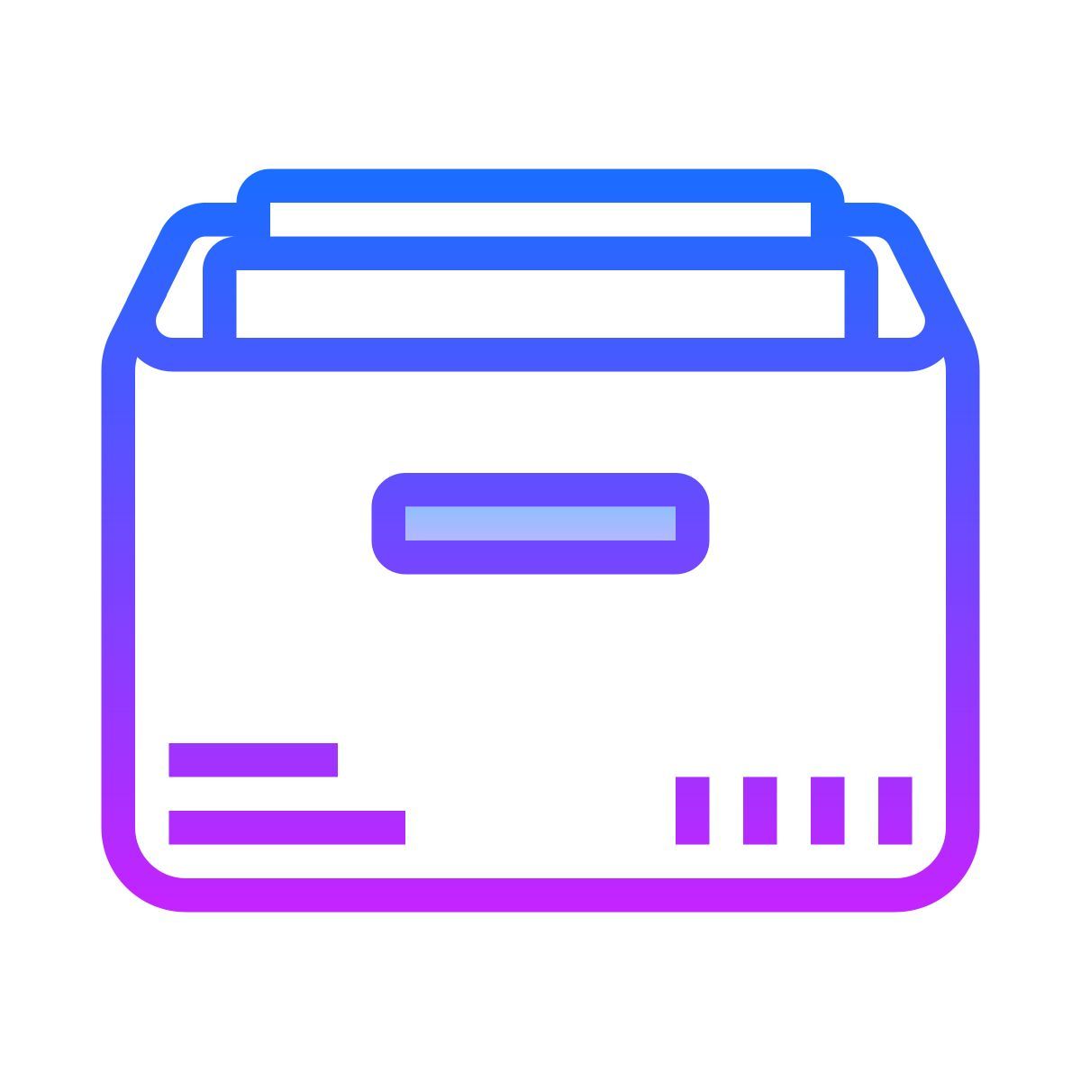 gradient style open box icon
