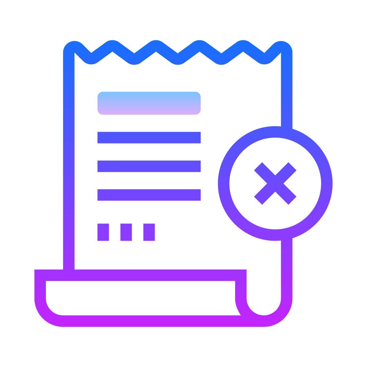 gradient style recibo recusado icon
