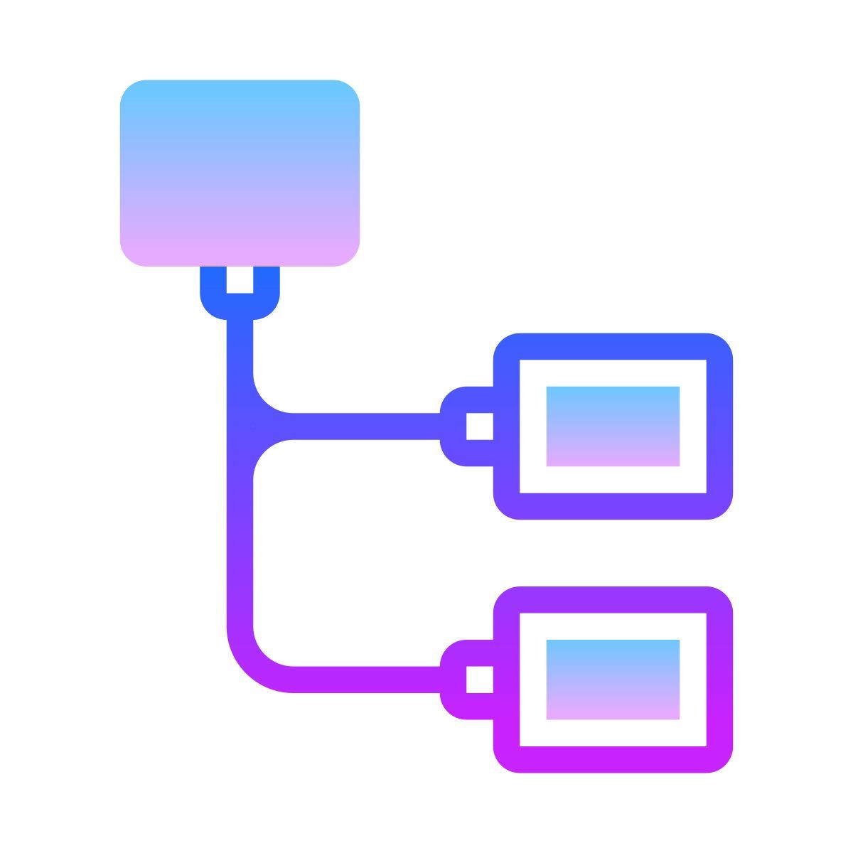 gradient style 누적 된 조직도 강조 표시된 상위 노드 icon