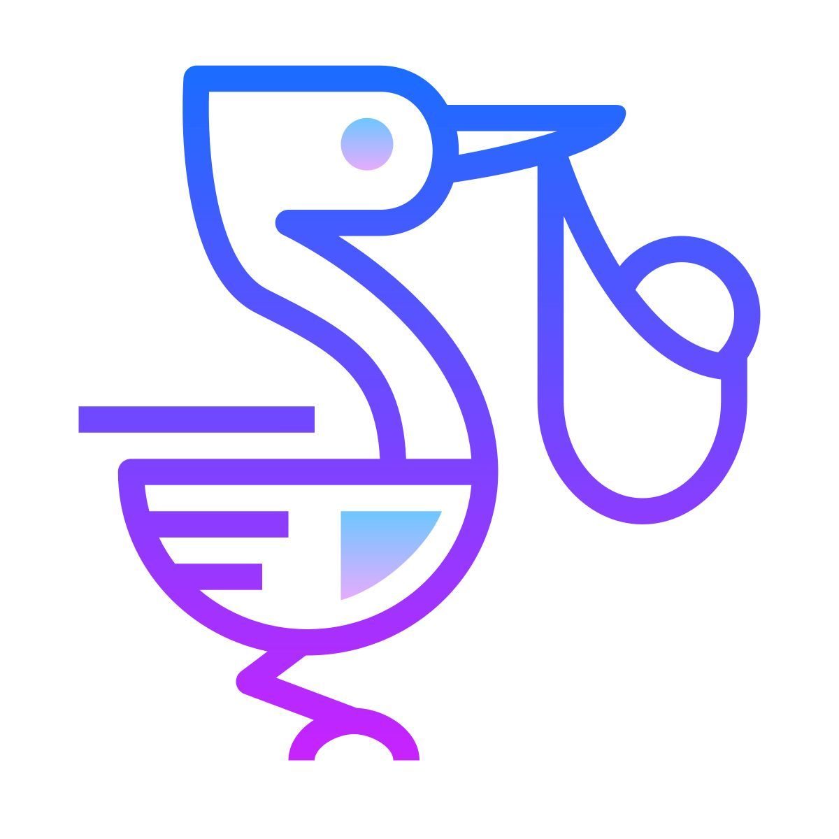 gradient style cigogne portant un paquet icon