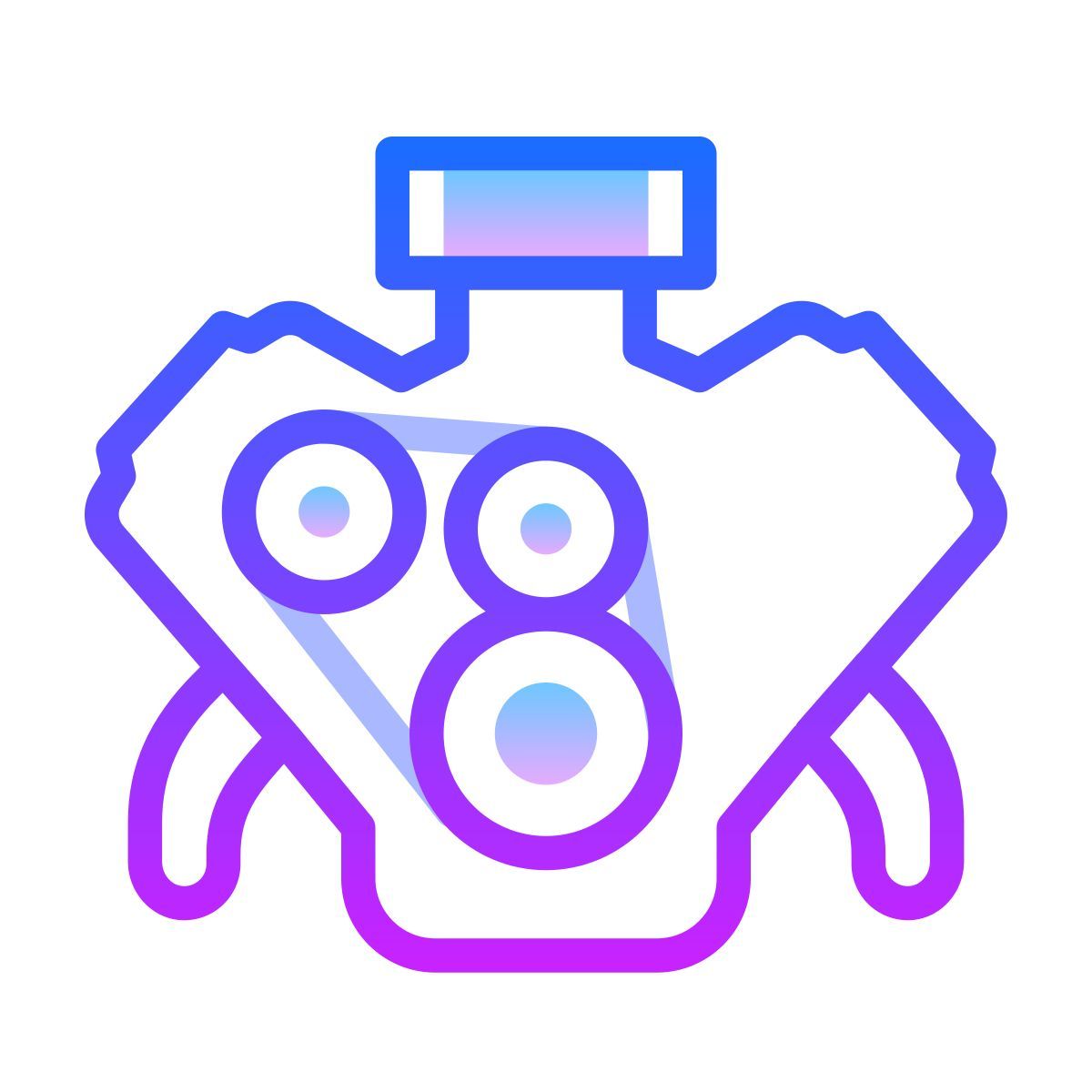 gradient style v8 engine icon