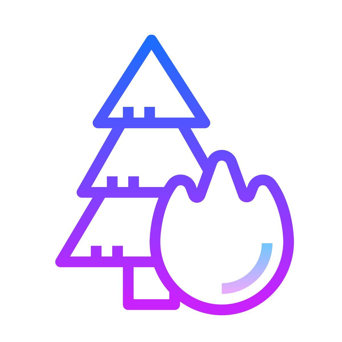 gradient style incendio forestal icon