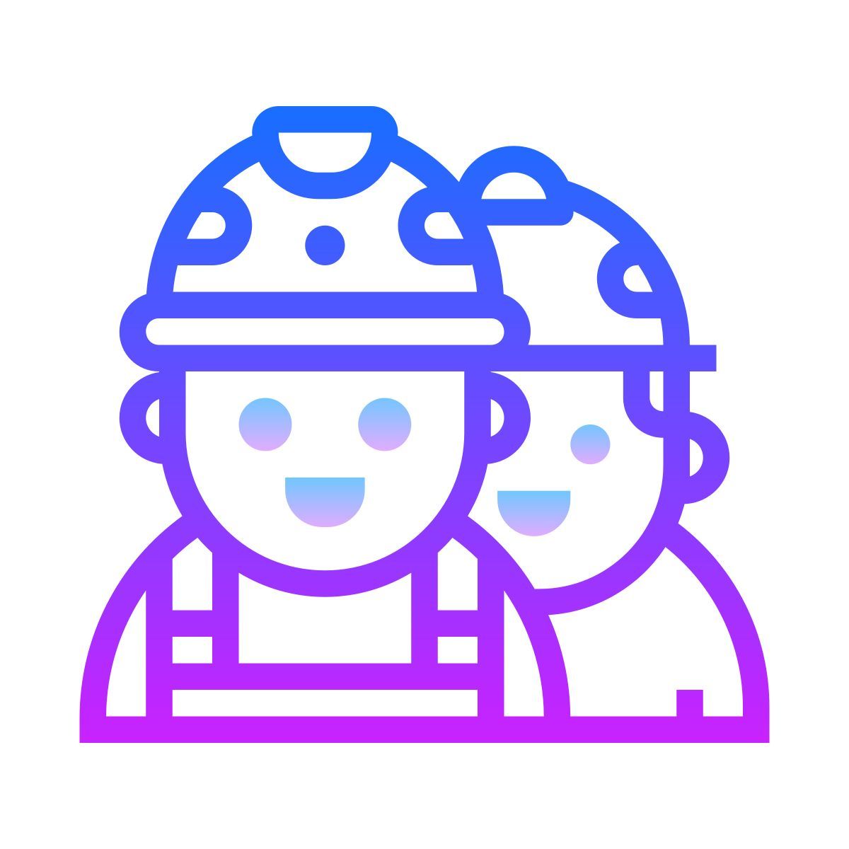 gradient style 男性工人 icon