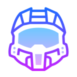 Halo helmet icon in Gradient Line Style