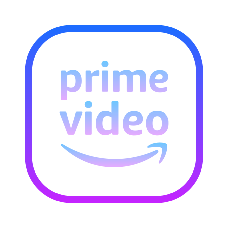 Amazon Prime Video Icon In Gradient Line Style
