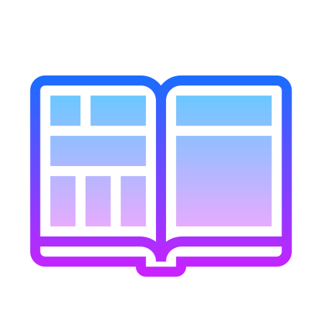 Open Comic Book icon in Gradient Line Style