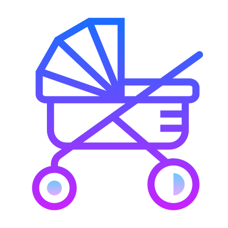 Icone De Carrinho De Bebe No Estilo Linha Gradiente