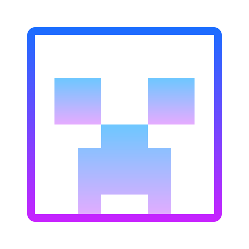 グラデーションライン スタイルでの Minecraft のクリーパー のアイコン