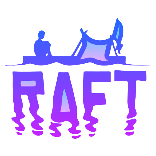 渐变线风格的Raft Game图标。