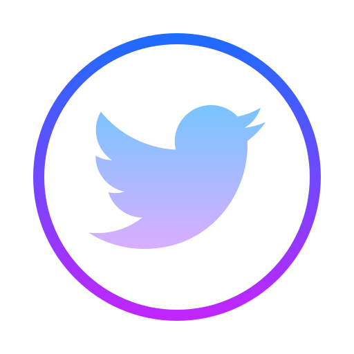 グラデーションライン スタイルでの Twitter 丸型 のアイコン