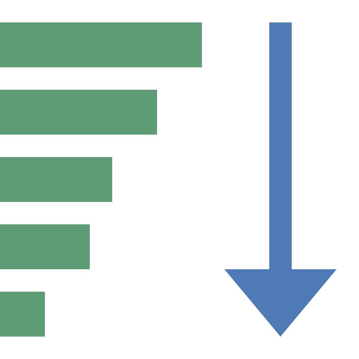 office xs style descending sorting icon