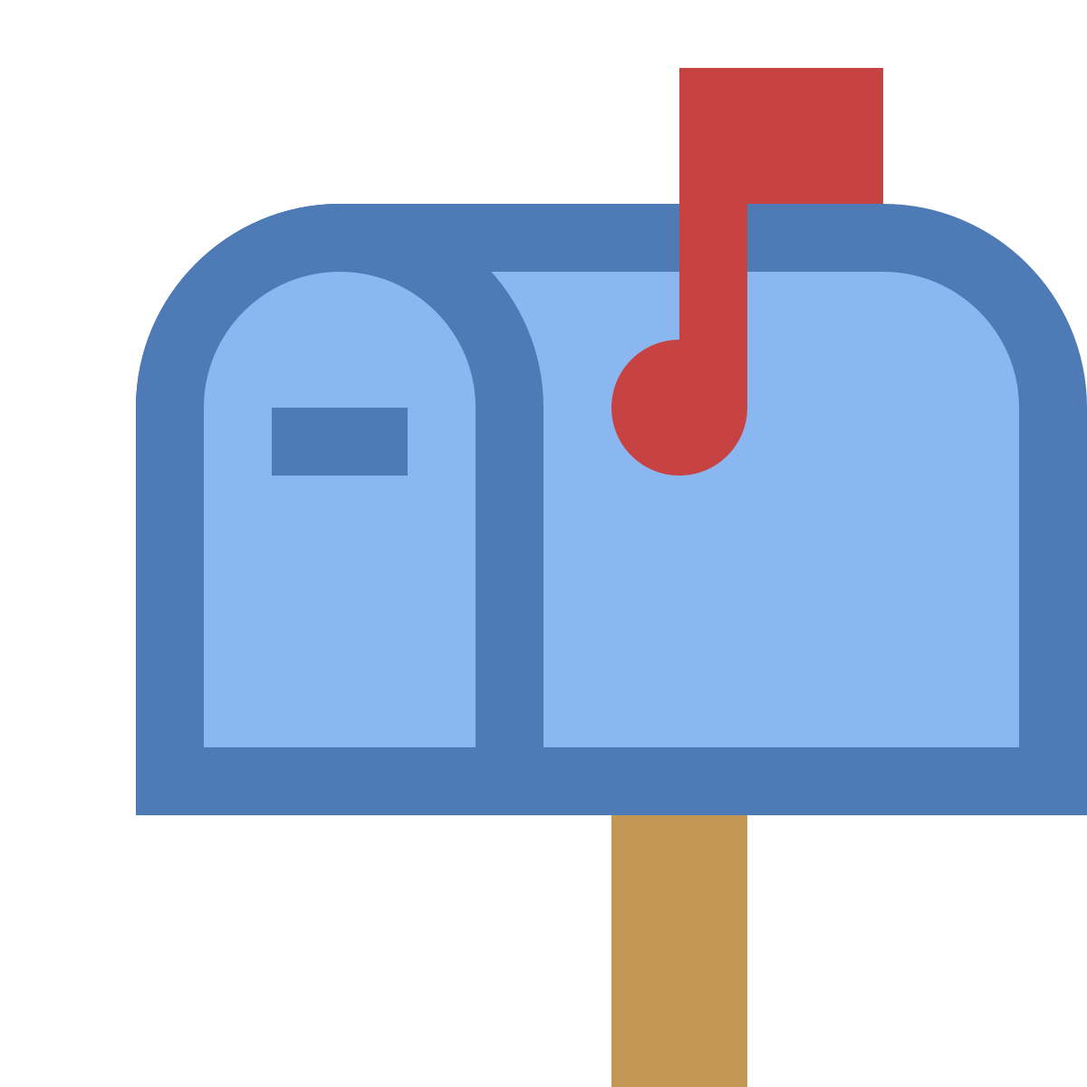 office xs style mailbox closed flag up icon