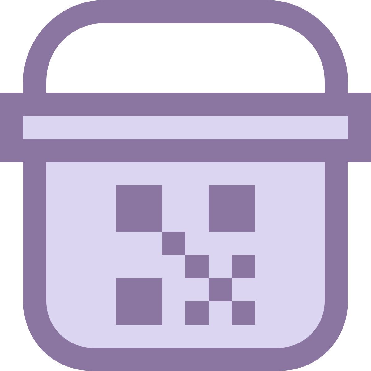 office xs style paint bucket with qr icon