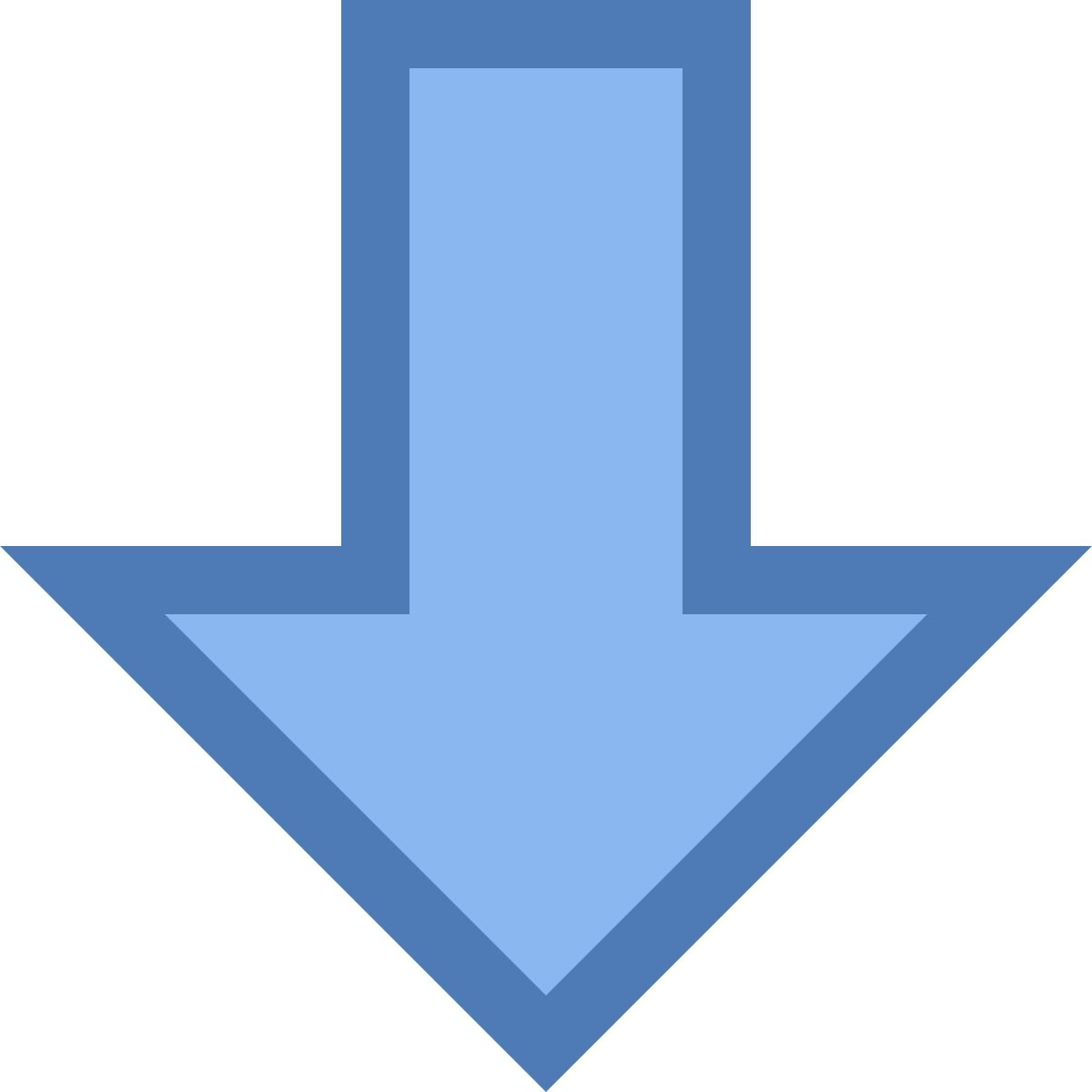 office xs style thick arrow pointing down icon