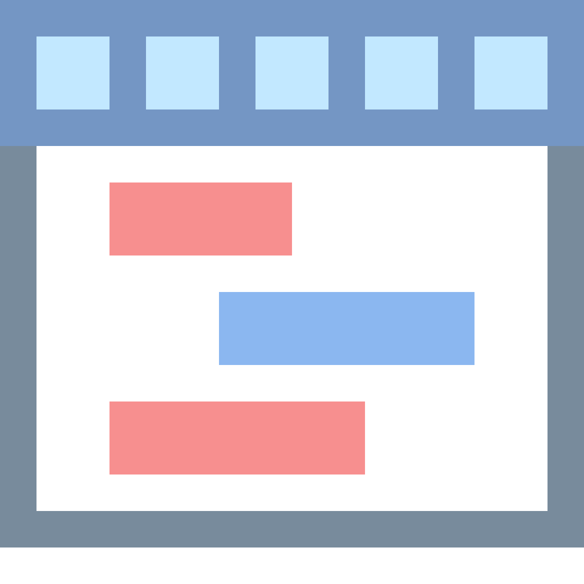 office xs style timeline week icon