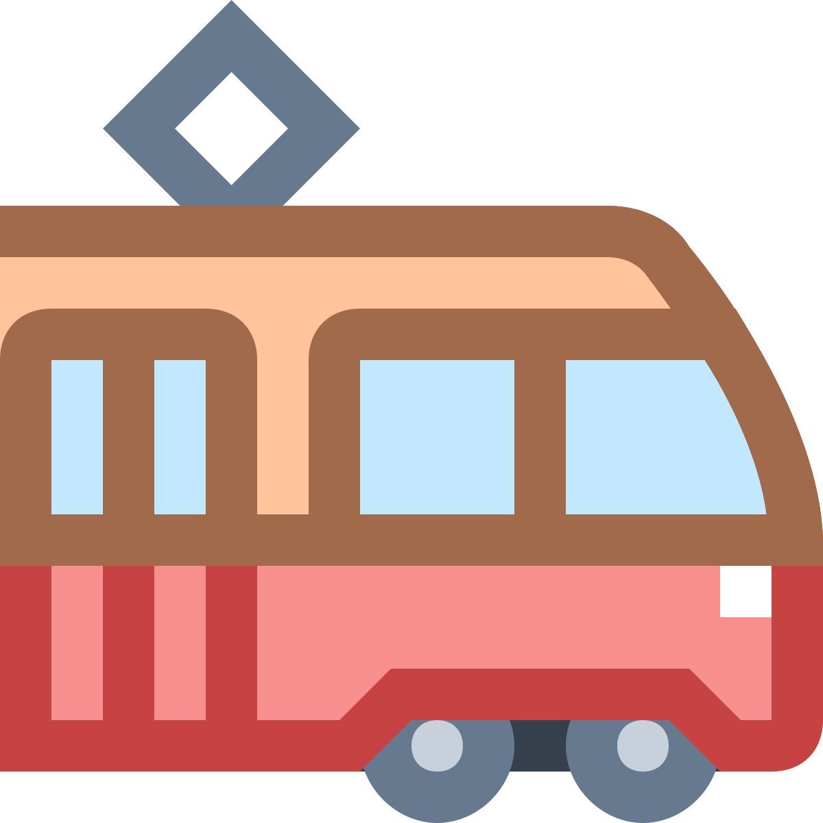 office xs style tram side view icon