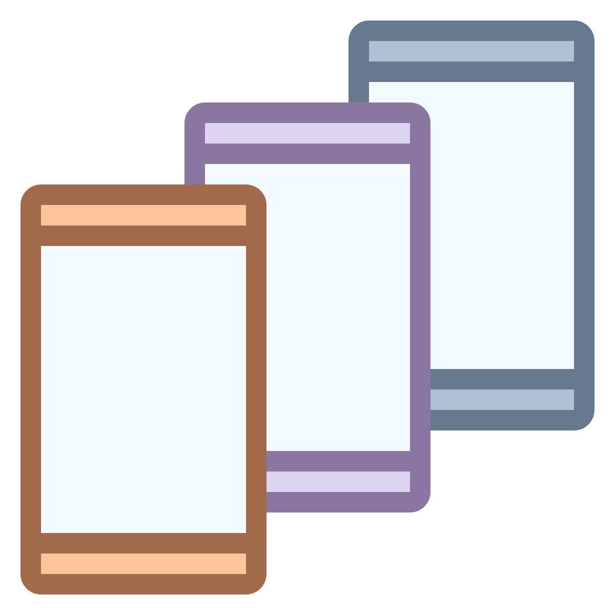 office s style mehrere smartphones icon