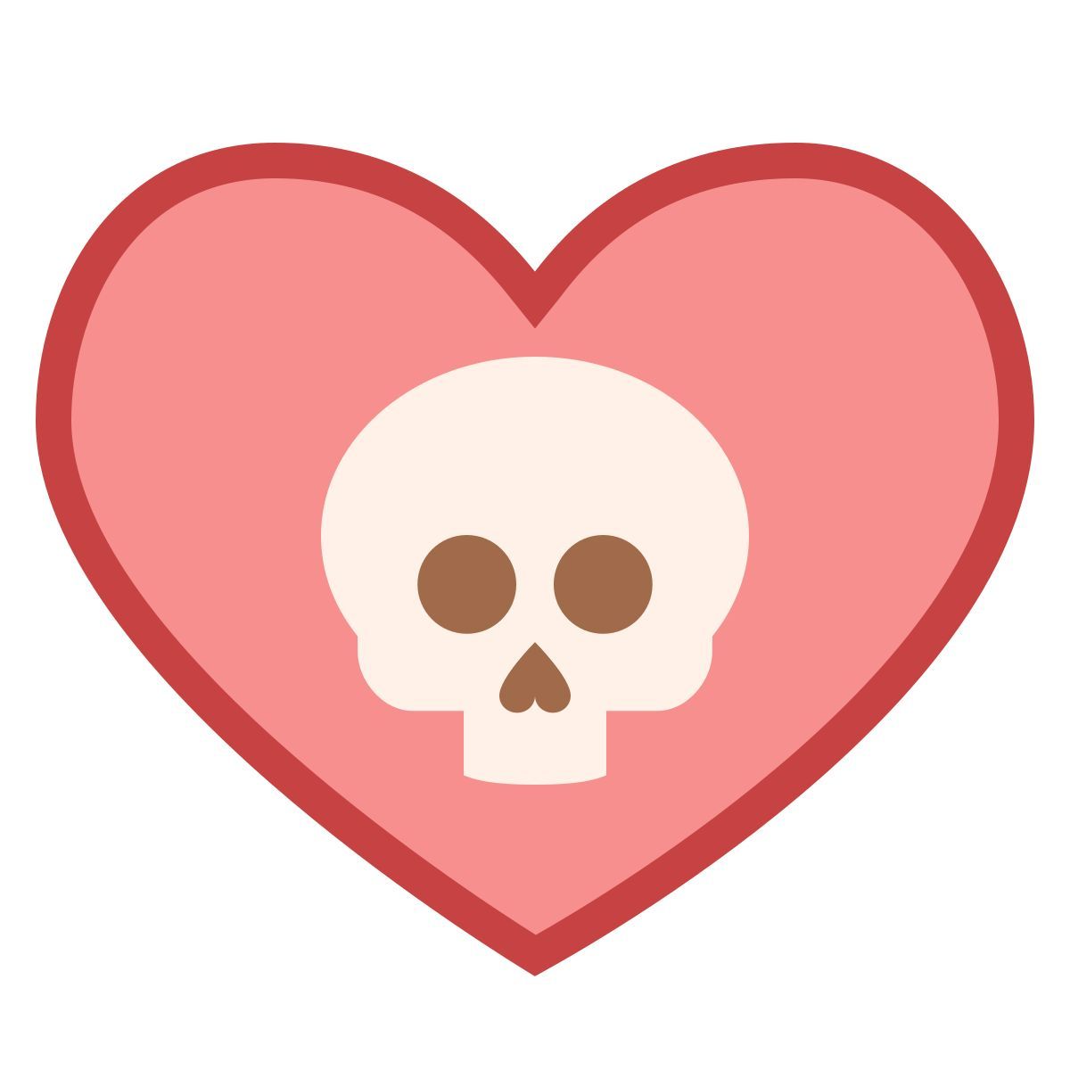 office s style skull heart icon